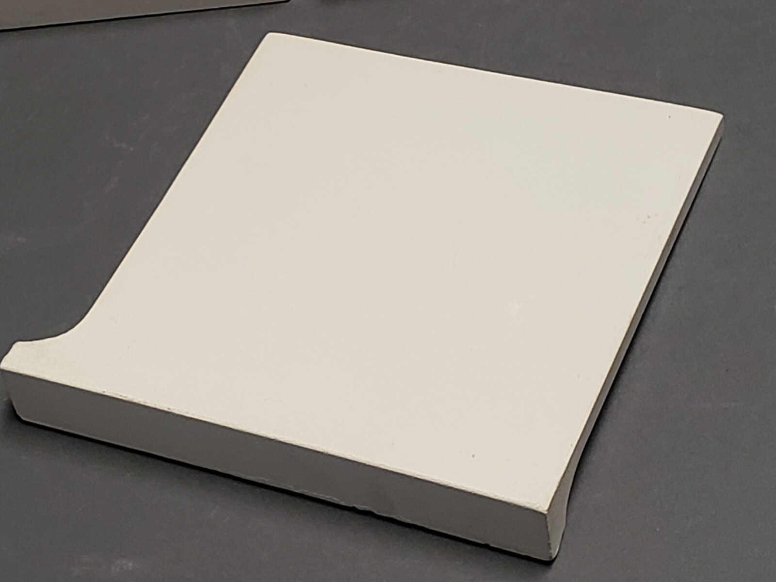 Vtg. 3 TILECREST Ceramic Tile Corner Base Bullnose White w/Black Flecks NEW NOS