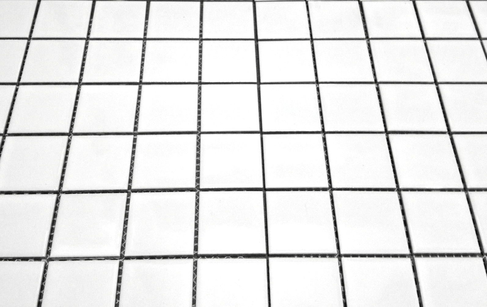 White 2×2 Shiny Porcelain Mosaic Tile Backsplash Wall Floor Kitchen (BOX OF 10)