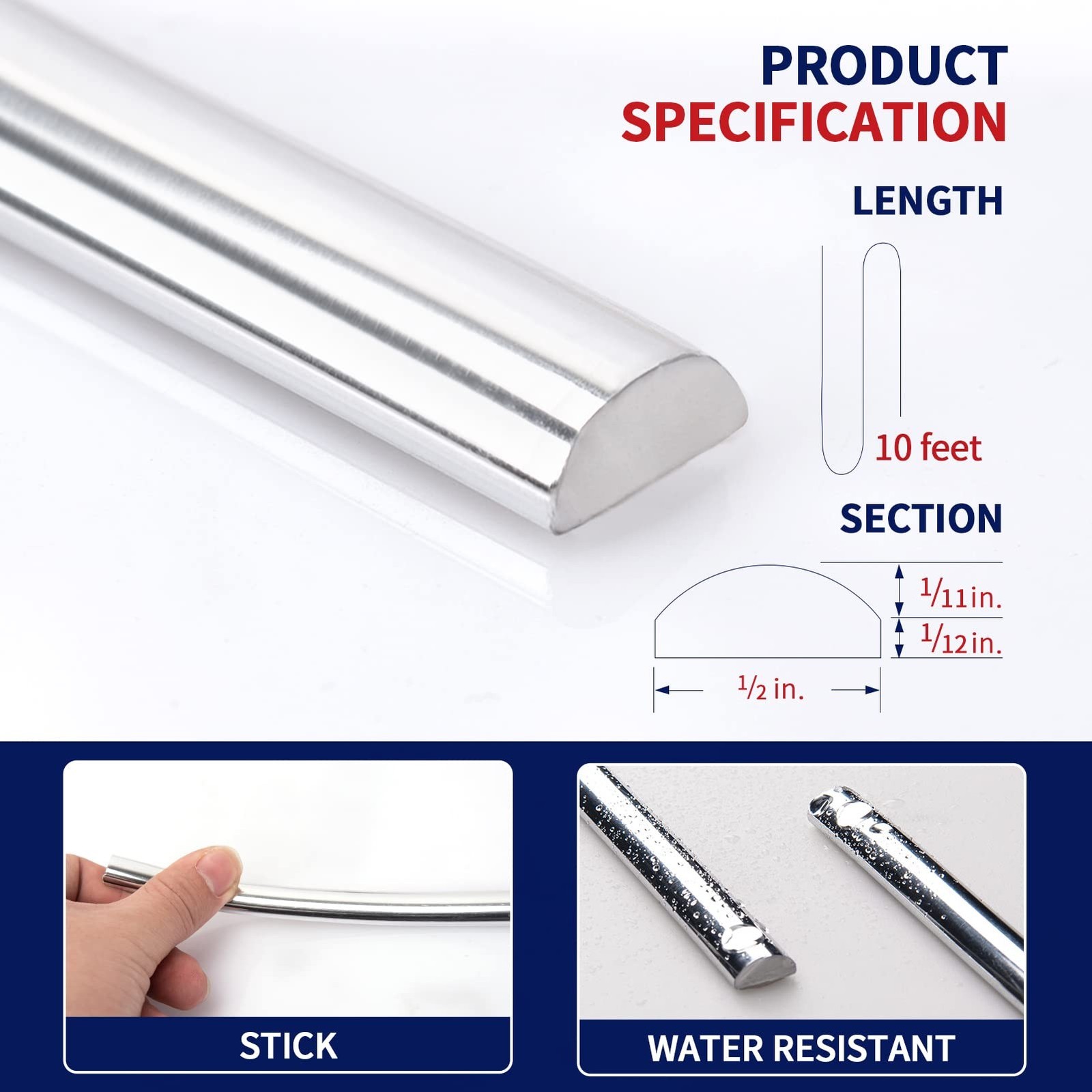 Art3dwallpanels 10 Ft Peel and Stick Trim for Backsplash Tile Edge, Self-Adhe…