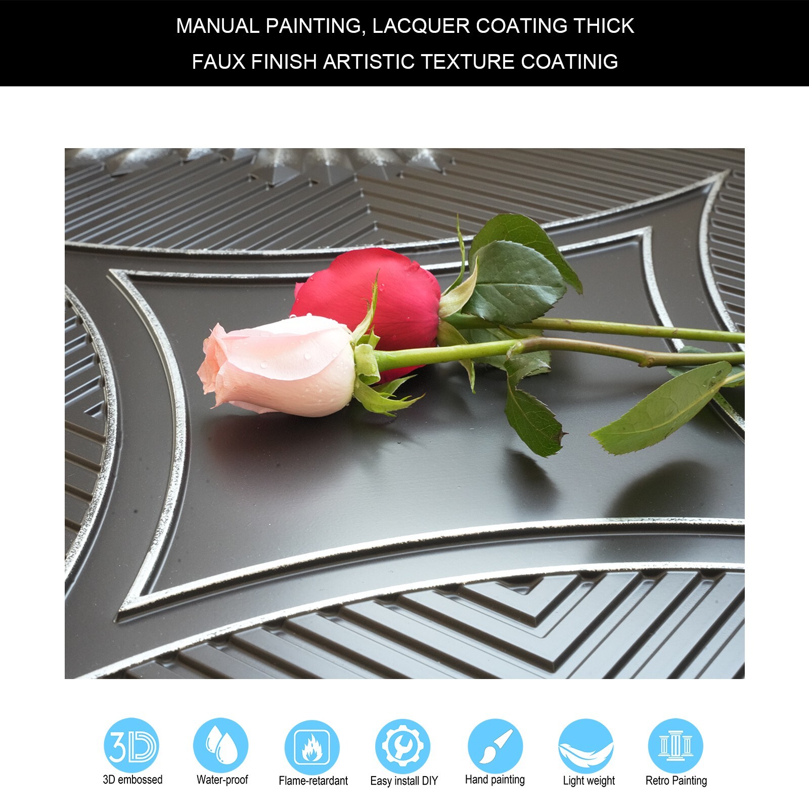 Embellished ceiling tiles Decorative pvc panels for Store Entrance PL81 10pcs