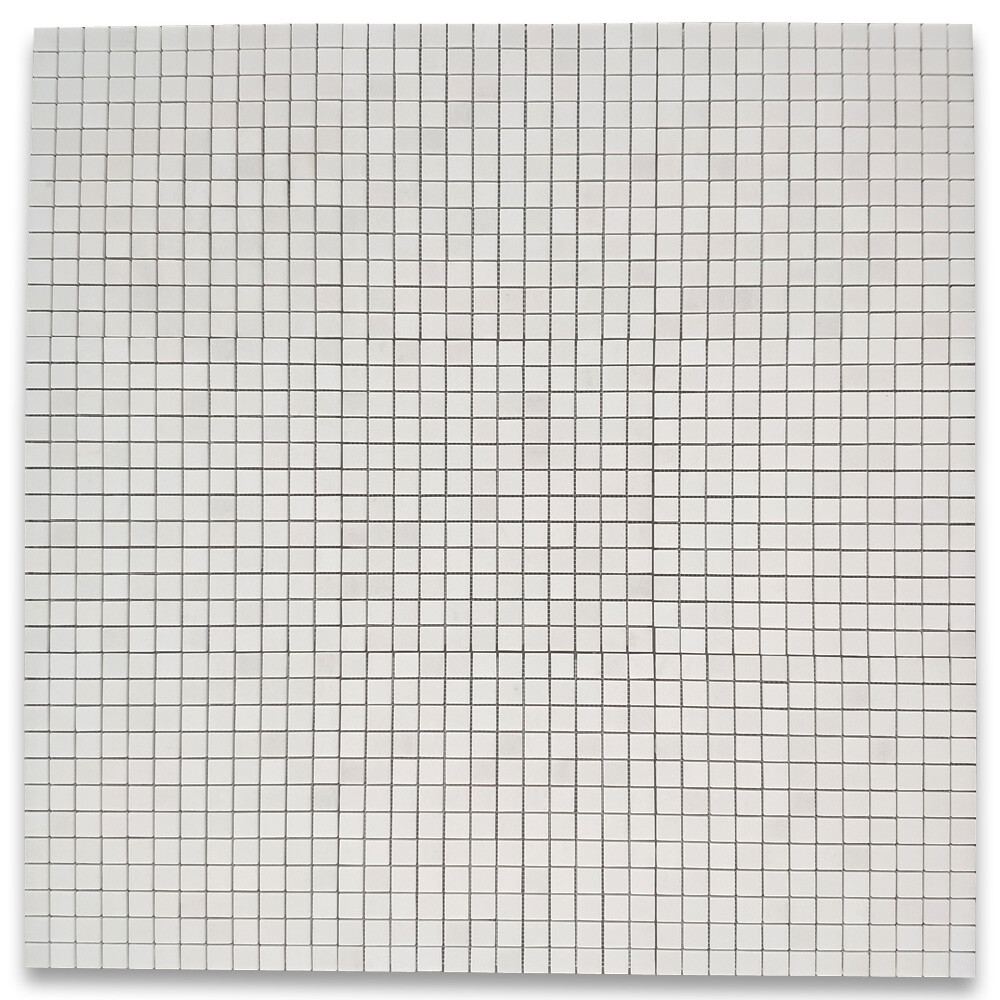 T24XH Greek Thassos White Marble 1×1 Square Mosaic Wall Floor Tile Honed