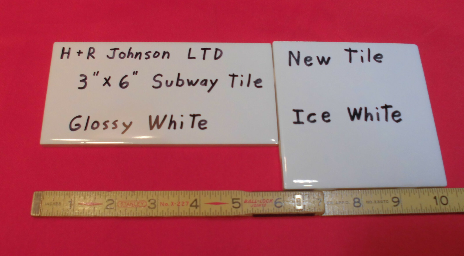 1 pc. Vintage *White* Subway Glossy Ceramic Tile 3″ X 6″ X 3/16″ H R Johnson Co.