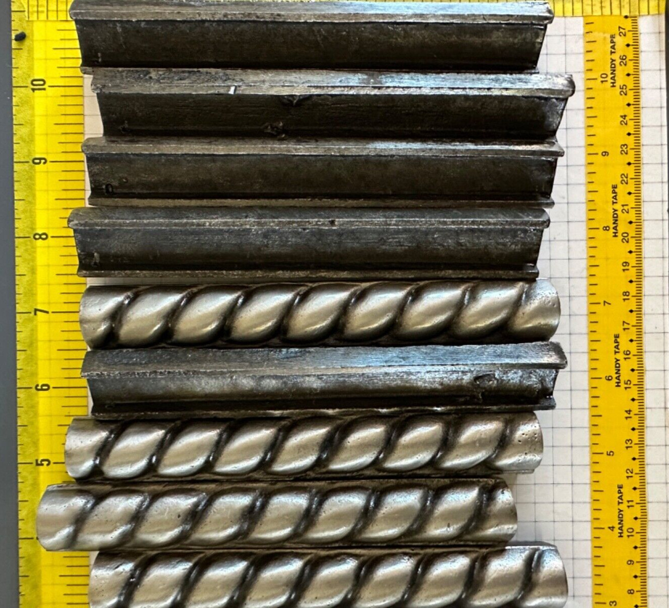 1×6 antique Silver tone metal Border Tiles – 12 tile lot- never used