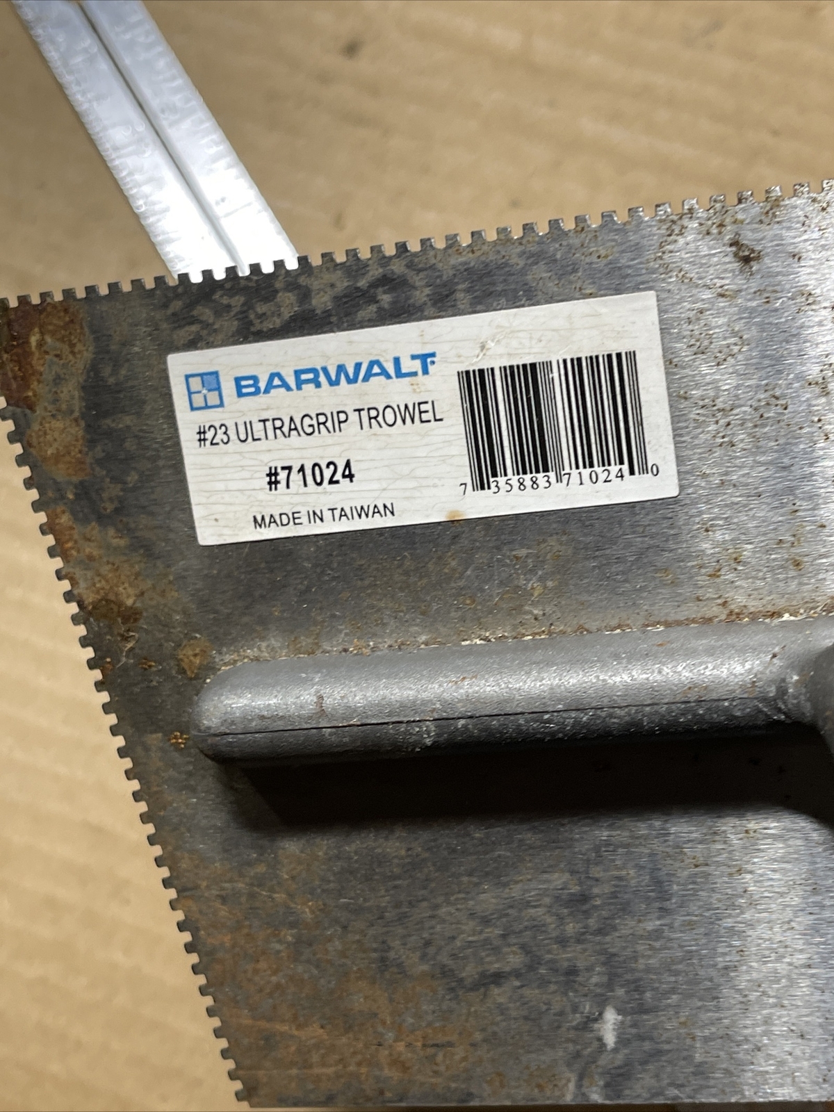 NOS Barwalt Tool Co. #23 Ultragrip Trowel 1/16” X 1/16” 71024