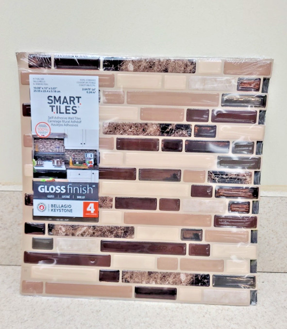 Smart Tiles Bellagio Keystone Peel & Stick Self Adhesive Wall Tiles *491