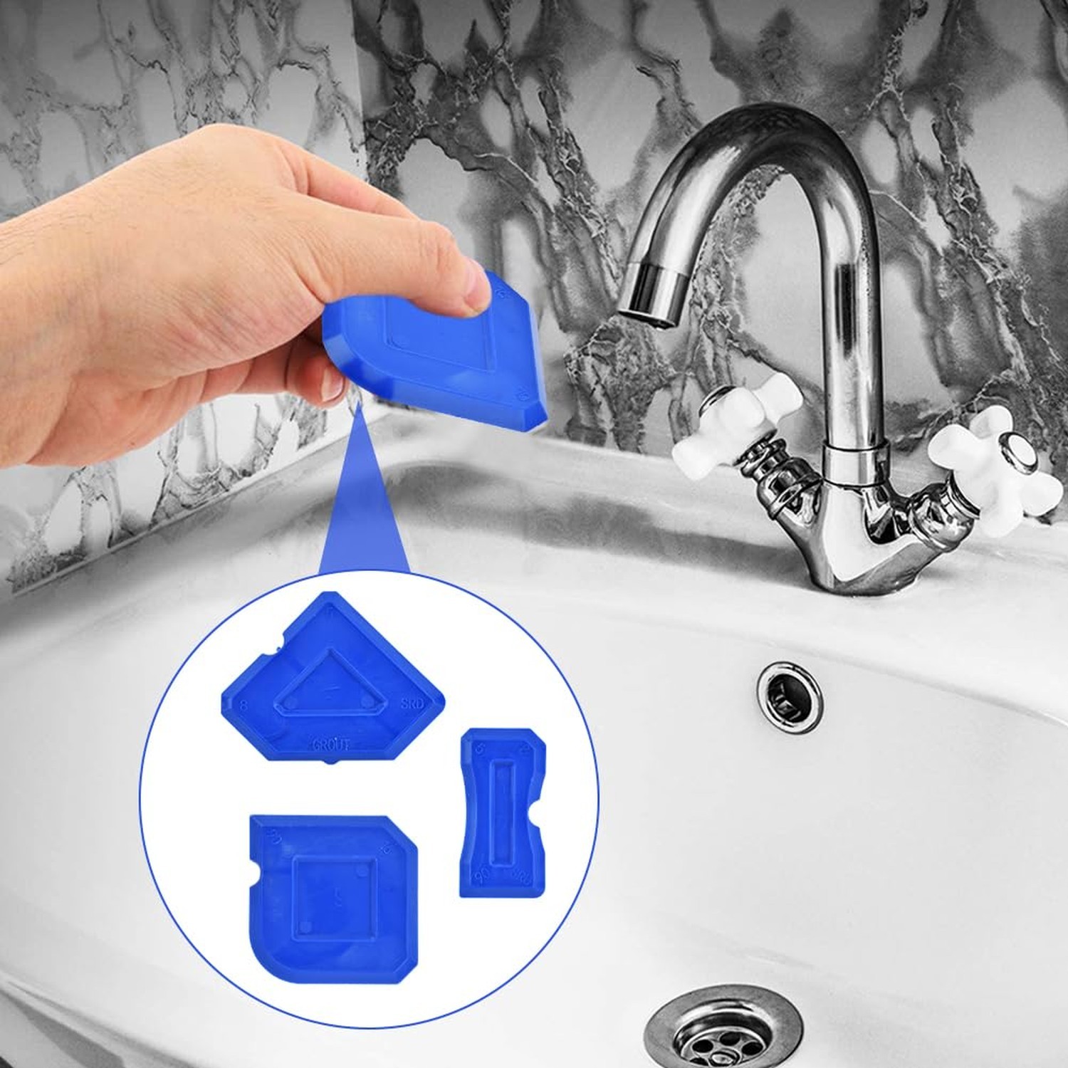 Silicone Caulking Tool, 3 in 1 Caulking Remover Glazing Compound Finishing To…