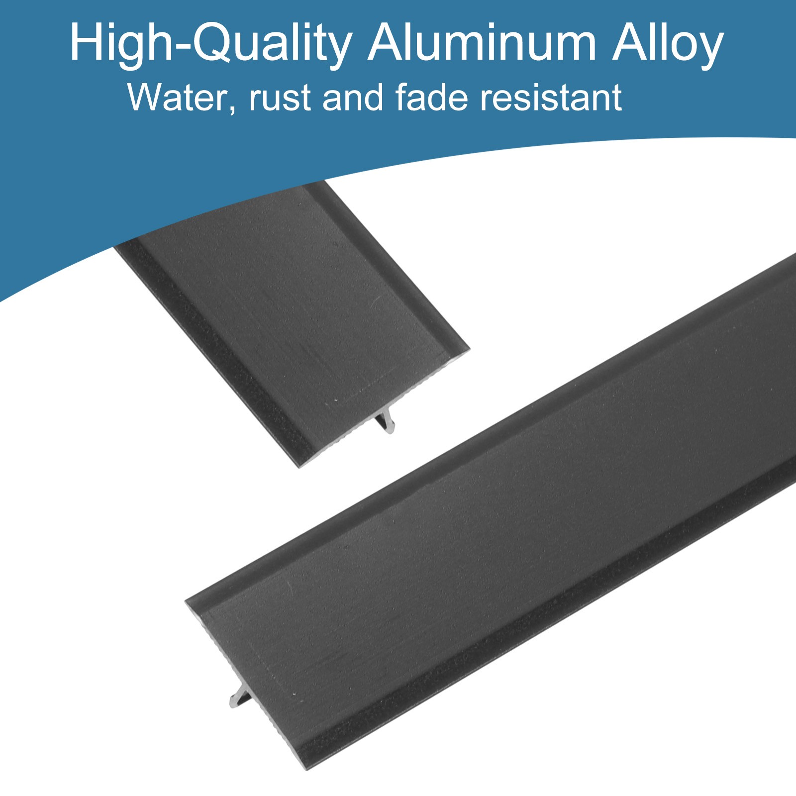 3 Pcs Aluminum T Molding Floor Transition Strip (0.8″x3 Ft, Black)