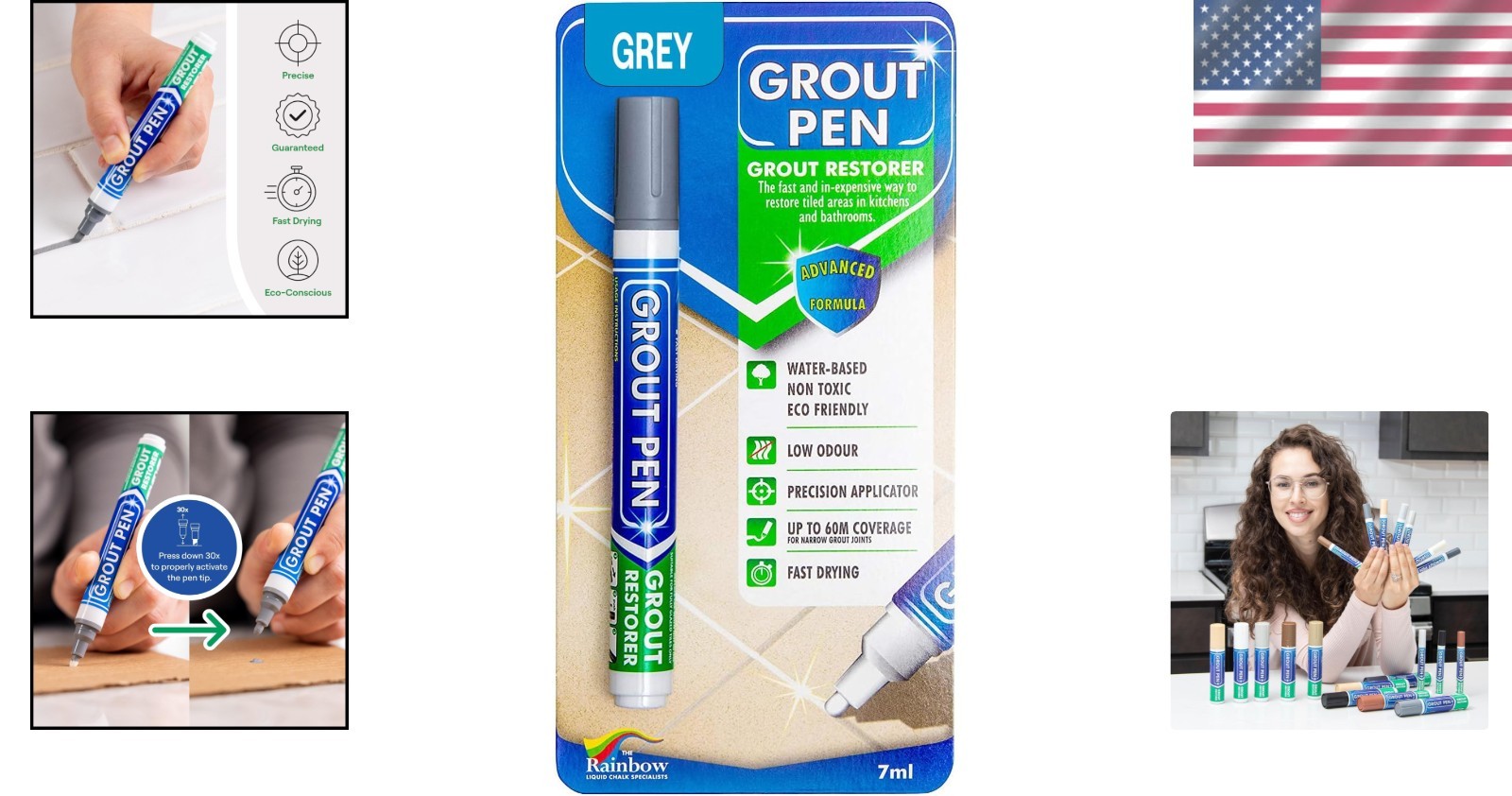 Professional Finish with Grey Grout Pen – Non-Toxic, 7mL for Instant Renewal