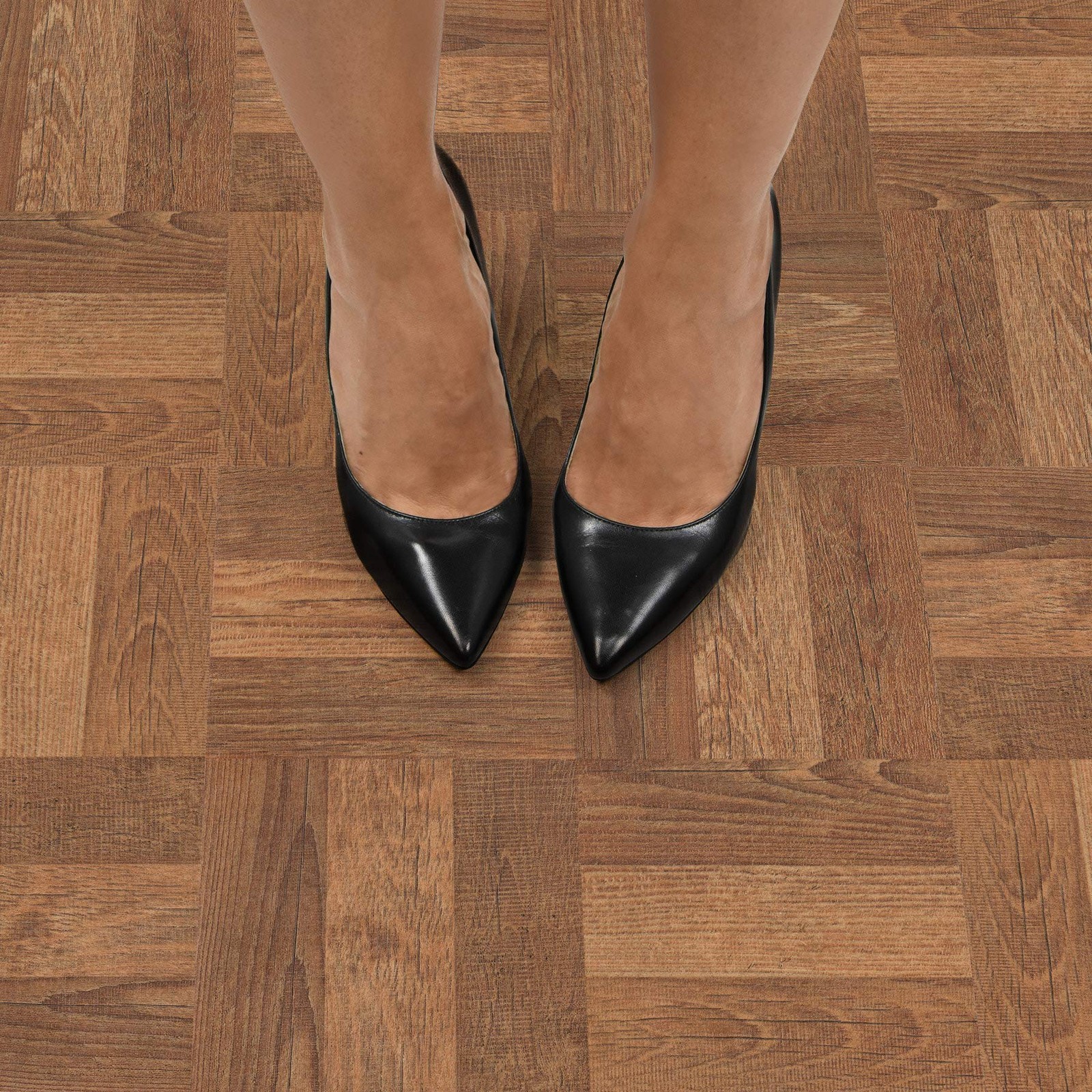 Brown Parquet Peel & Stick Floor Tiles FP3324 Vinyl Waterproof Decor New Set Box