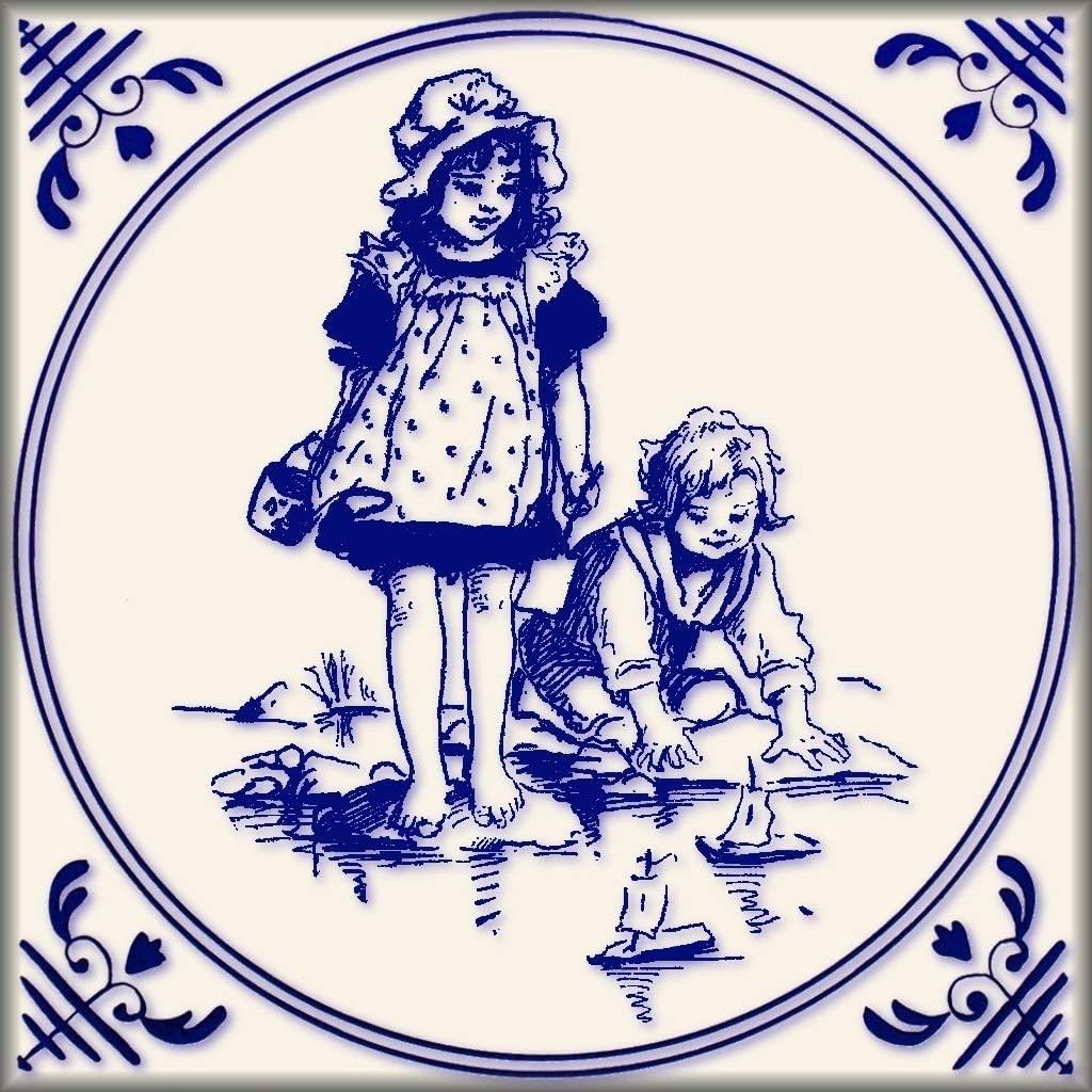 Ceramic Tile Portuguese Azulejos Vintage Blue Delft Dutch Reproductions Tiles