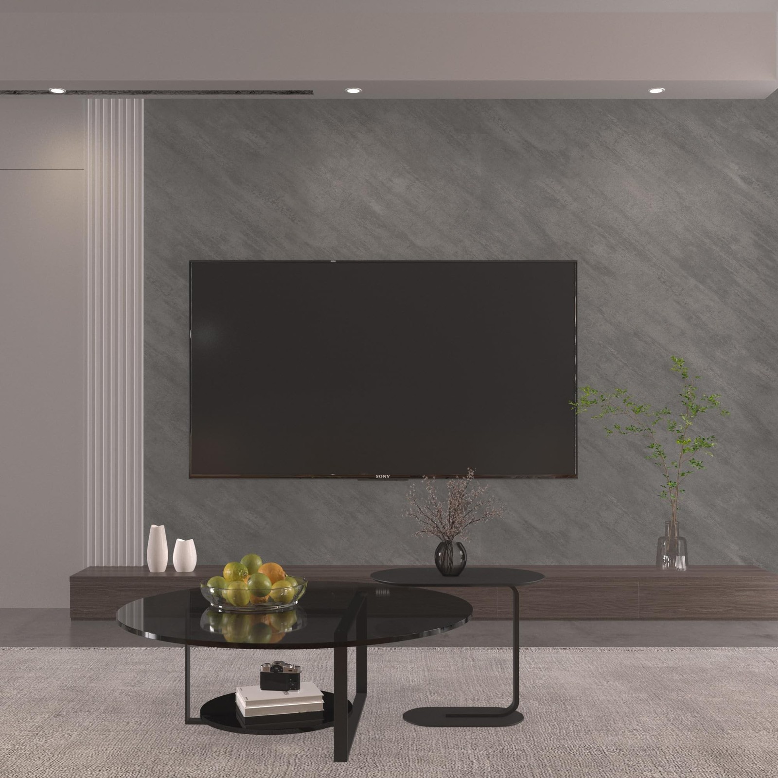 3yecao 16″×591″ Large Size Grey Concrete Wallpaper Peel and Stick 3D Thick