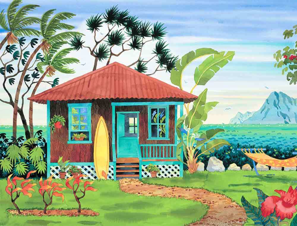 Tropical Accent & Decor Tile Robin Wethe Altman Coastal Art RWA003AT
