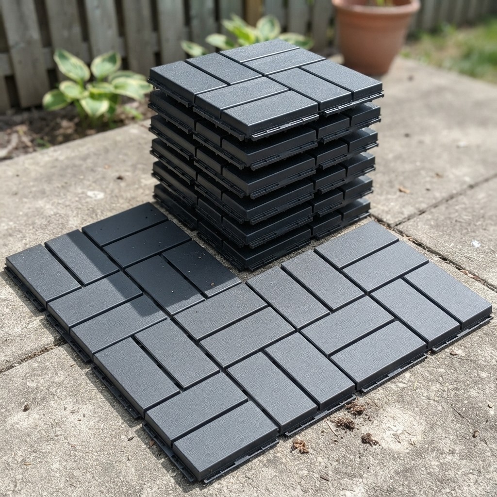 Interlocking Deck Tiles – 9 Pack, Waterproof Outdoor Flooring, 12×12