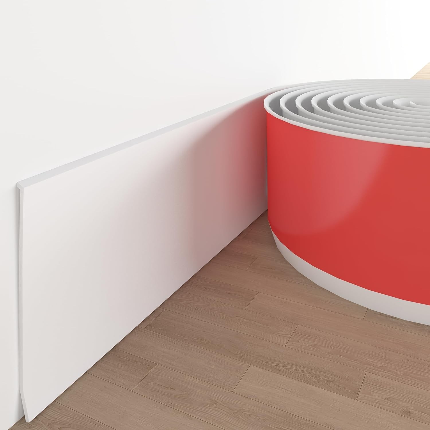 Vinyl Wall Base Baseboard Molding Trim 4″ Flexible Self Adhesive Rubber Wall Bas