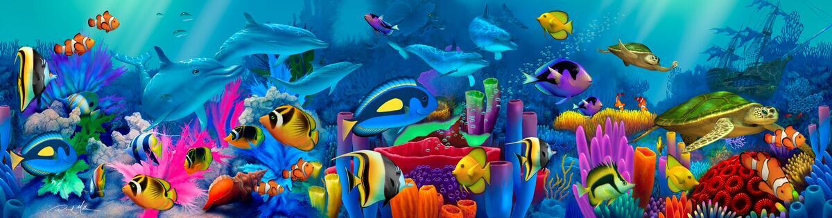Ceramic Backsplash Tile Mural Dolphin Kitchen/Bathroom/Shower – Neptunes Garden