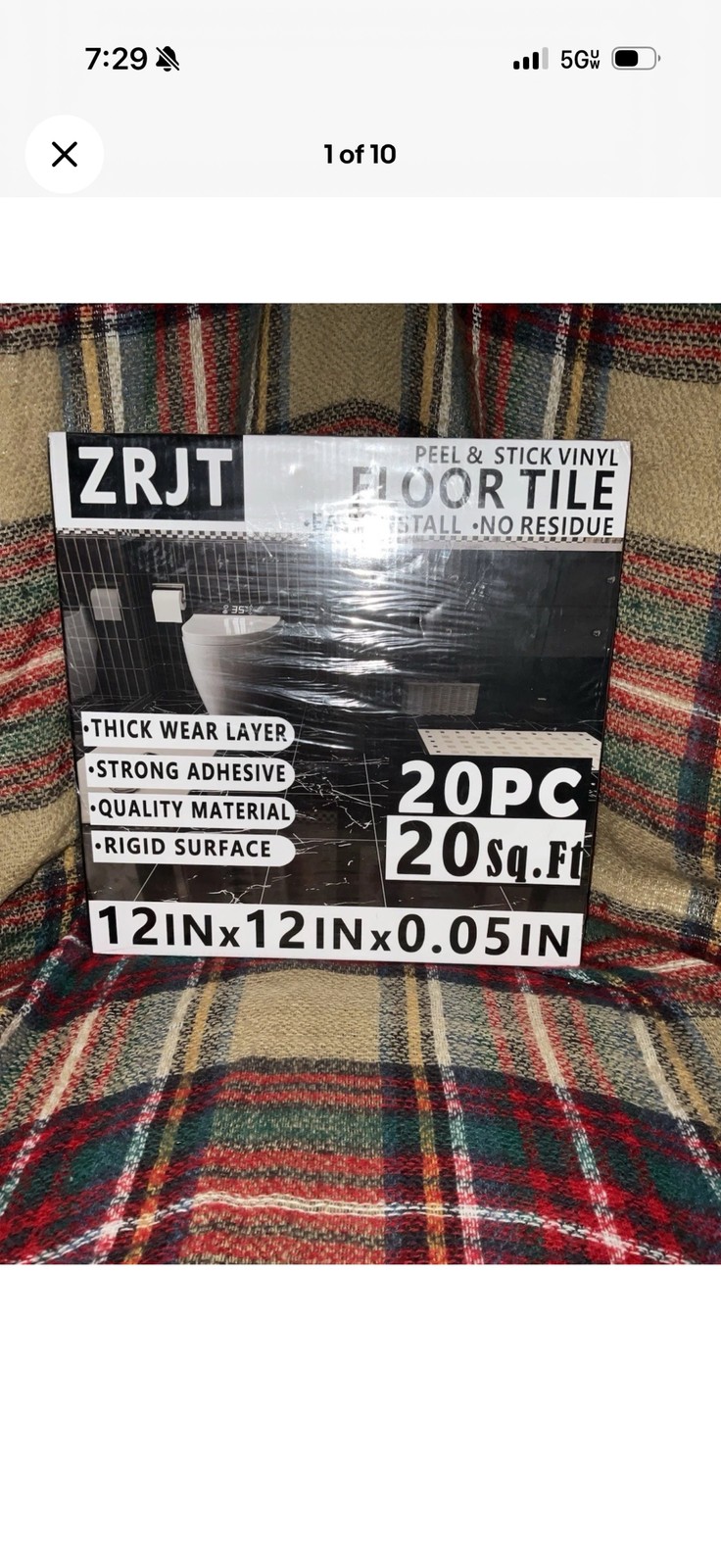 20pc Peel and Stick Vinyl Floor Tiles 12×12 Self Adhesive Flooring Black