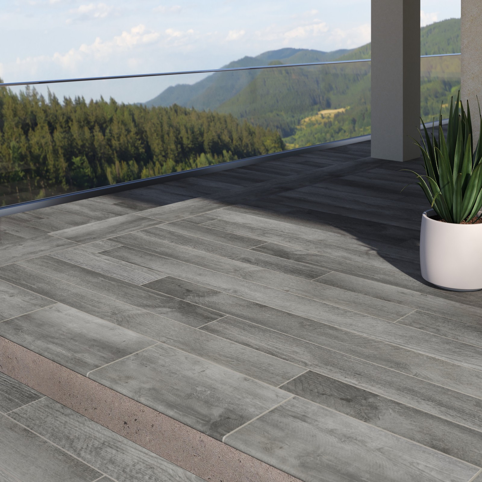 Ackland AKLNP8X47M-CA 8″ x 47″ Rectangle Exterior Paver Tile – – Hidden Hickory