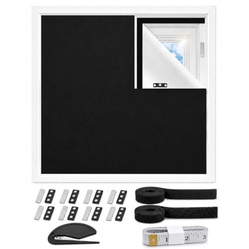 100% Blackout Curtains for Bedroom, Blackout Blinds No Drill with 57″W x 39″H