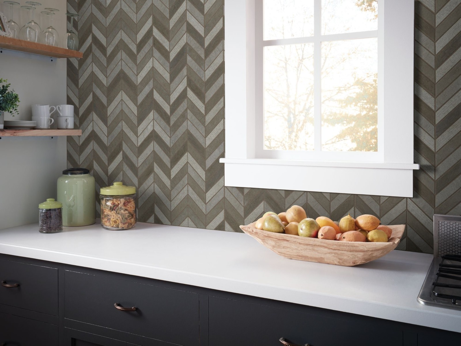Shaw CS29X Boca Chevron – 13-7/16″ x 10-13/16″ Parallelogram – Whitewater