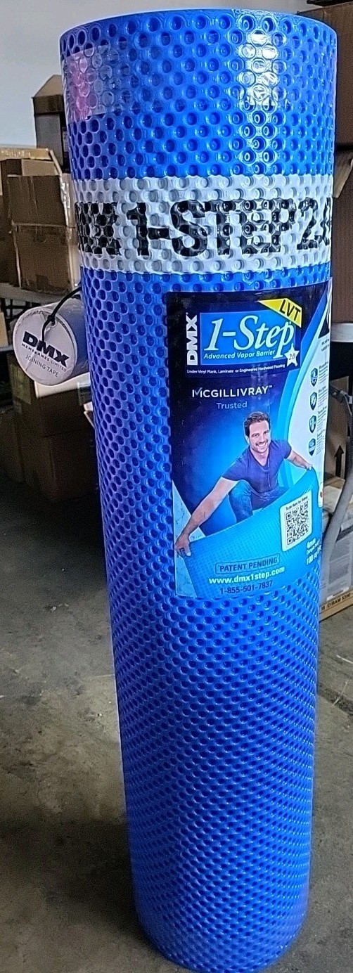 DMX 1-STEP Flooring Underlayment 29’L x 42″W Moisture Resistant Blue (100 Sq.Ft)