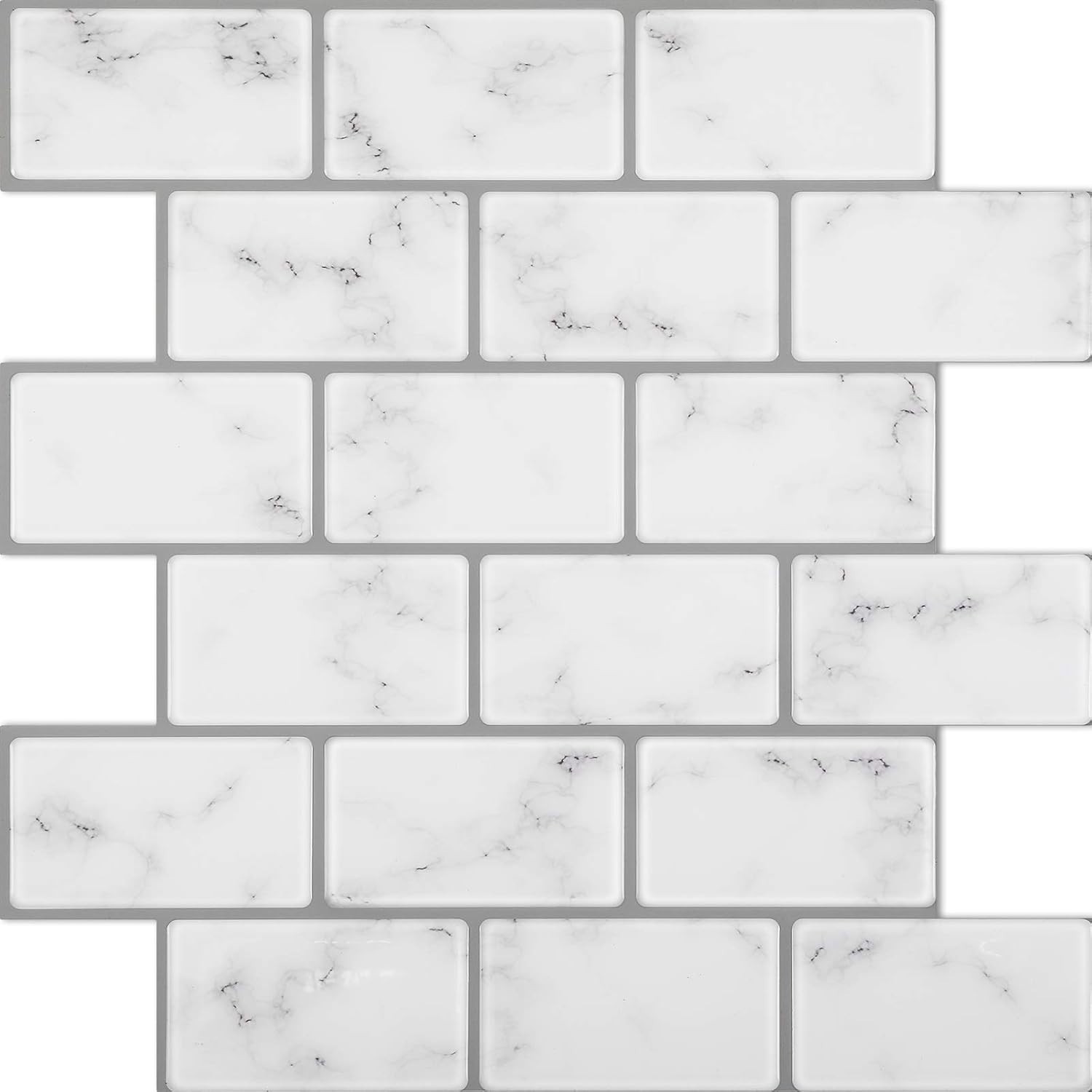 5-Sheet 12″ x 12″ Thicker Design Stick on Backsplash Tiles