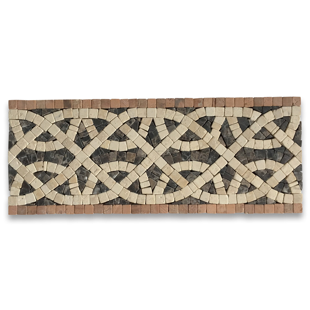 B0086T Marble Mosaic Border Accent Listello Tile Cythera Sunny 4.7×12 Tumbled