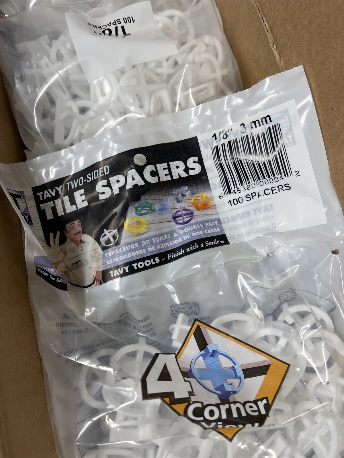18 Pack x100pc TAVY Two Sided Tile Spacers 1/8-in 1004 New