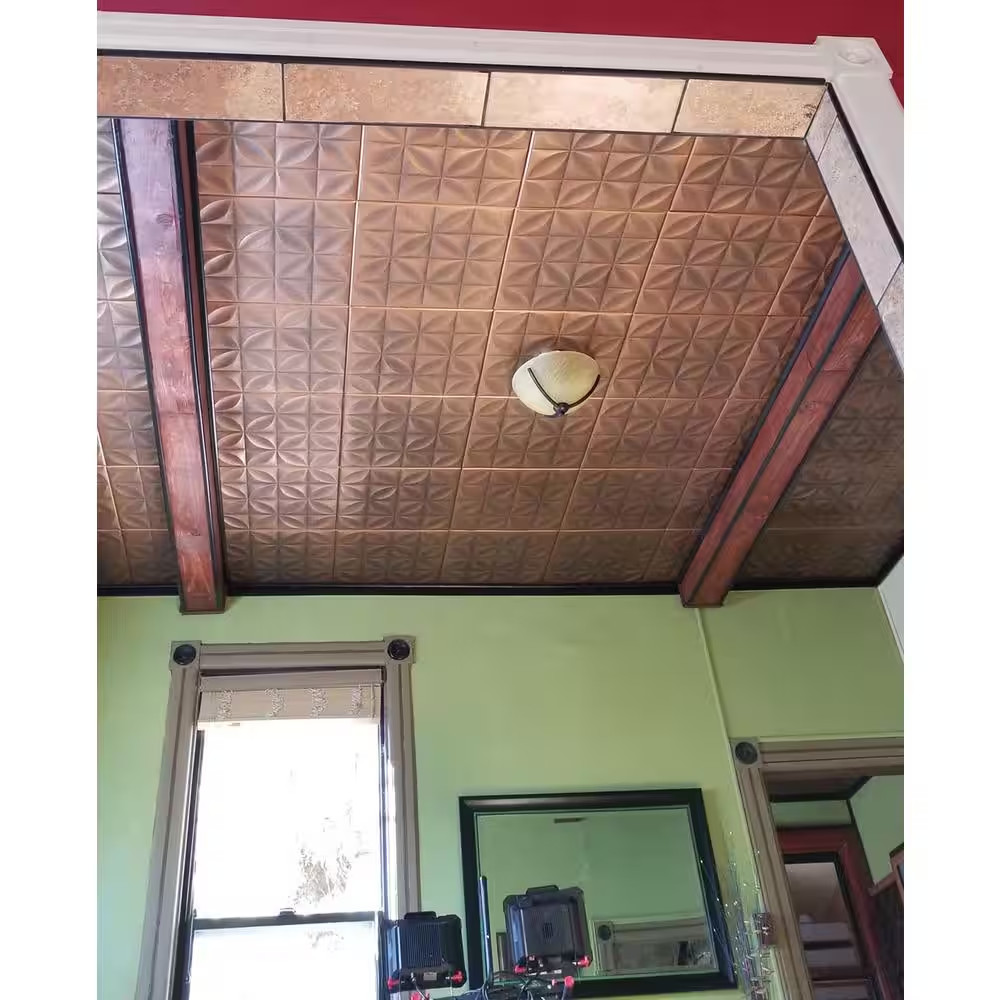 Perceptions 1.6 Ft. X 1.6 Ft. Glue up Foam Ceiling Tile in Plain White (21.6 Sq.