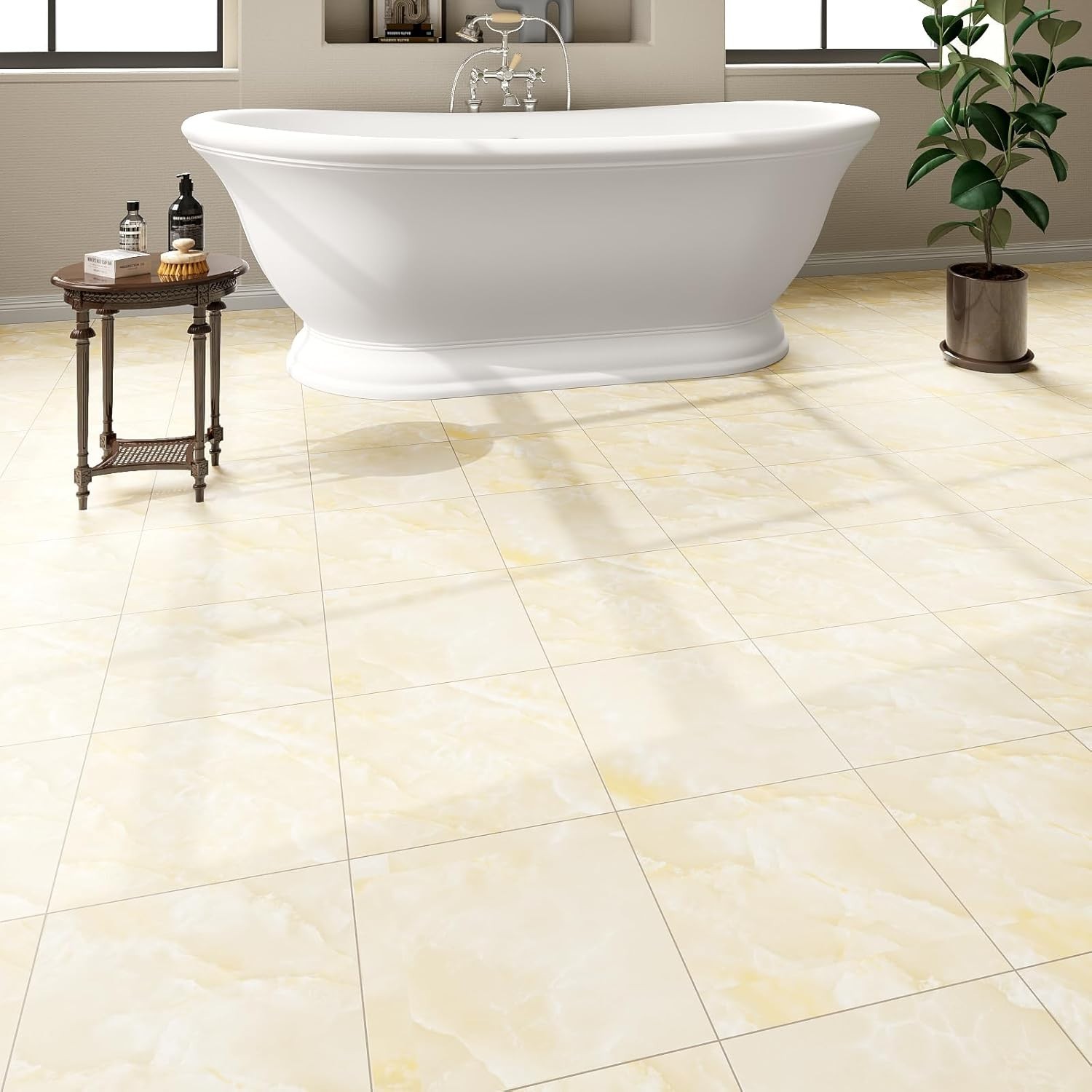 20-Pack Peel and Stick Floor Tiles Vinyl Floor 12 x 12 inch Self Adhesive Wat…