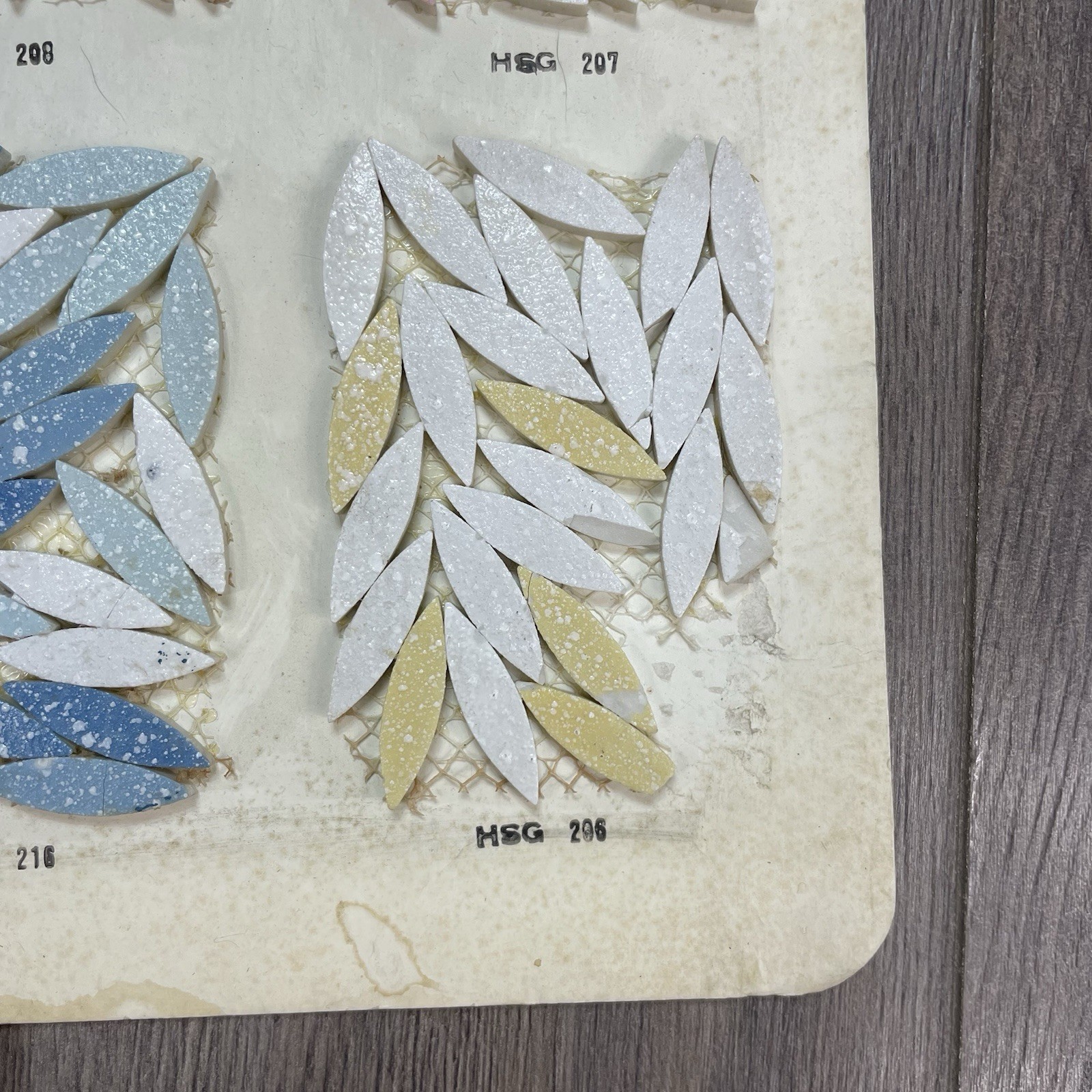 Vintage Mosaic Tile Salesmen Sample Book Tiles Floral Petal Leak-like Pattern