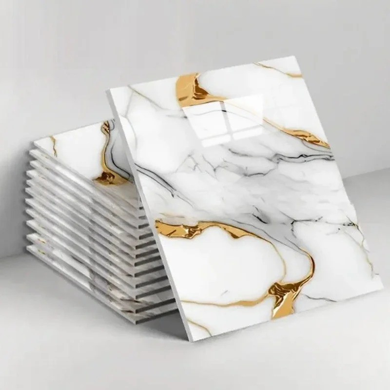 10Pcs Peel and Stick Marble Floor Wall Panels 23.6″x11.8″ PVC Tiles Sticker US