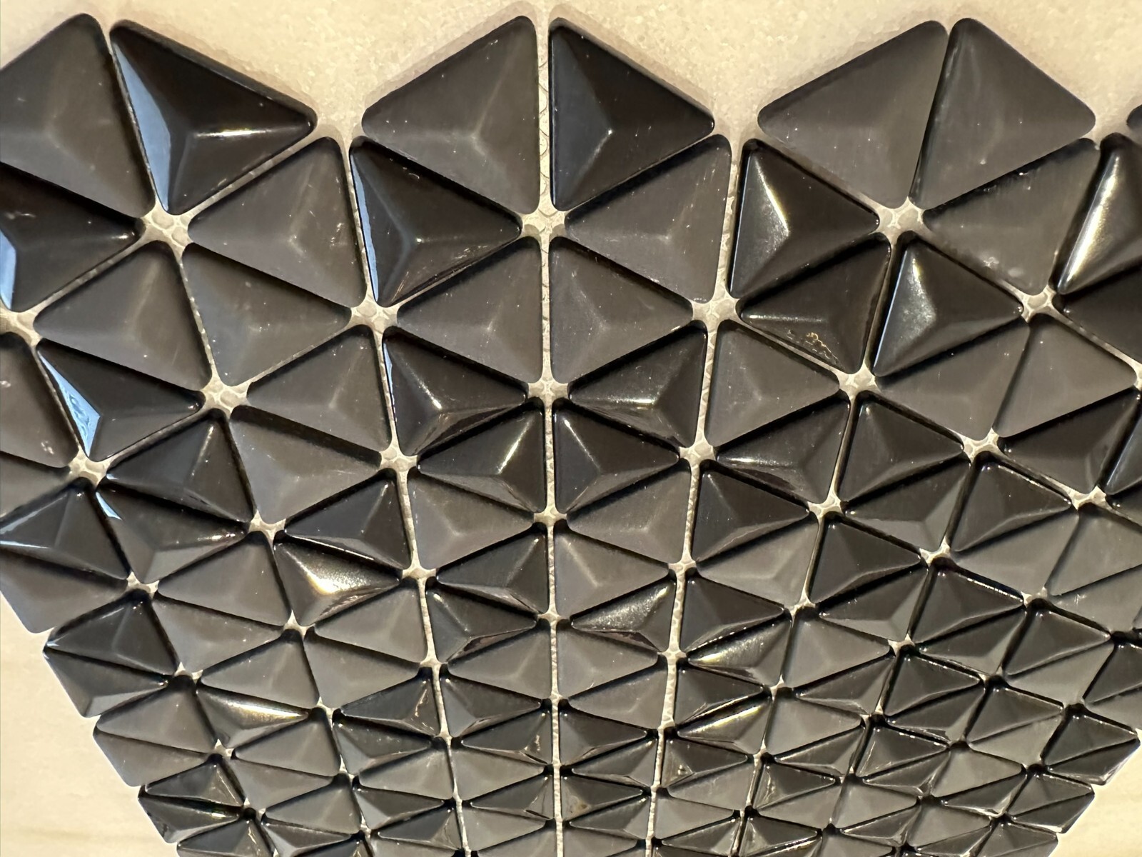 Black Triangle Matte and Glossy Mixed Mosaic Glass