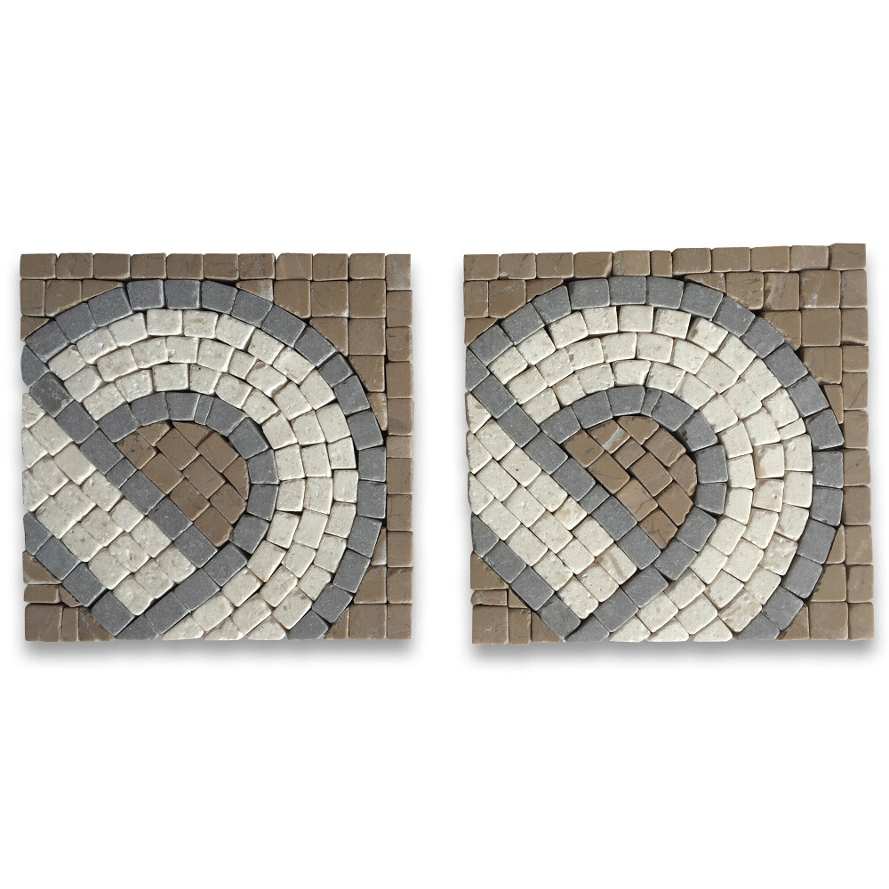 B3164CT Marble Mosaic Border Decorative Accent Insert Tile Wave 4×4 Tumbled