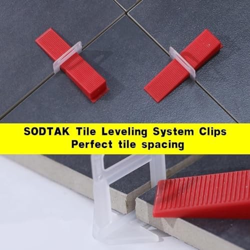 Sodtak Tile Leveling System 1/8 Spacers Tile Leveler Clips Diy Tile Leveler