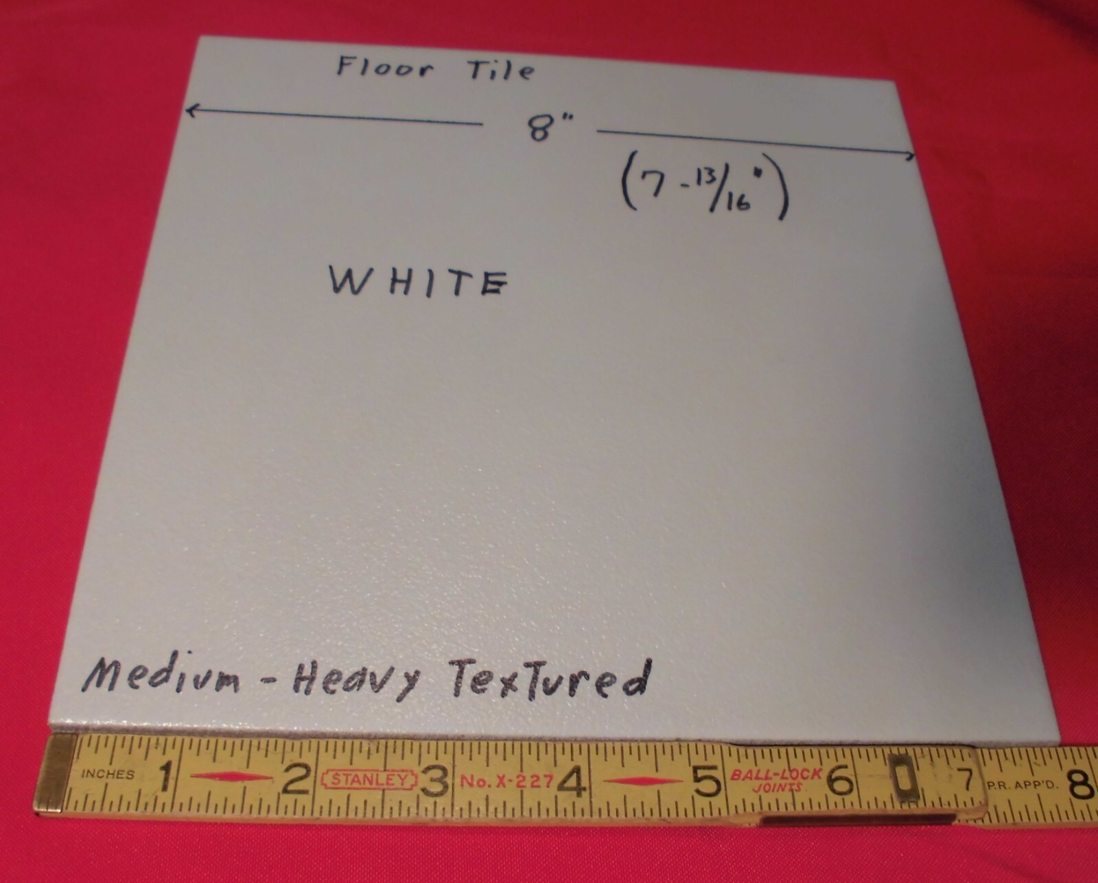 1 pc. Floor White: Ceramic Tile 8″ X 8″ Medium-Heavy Textured: New Stock, Mexico