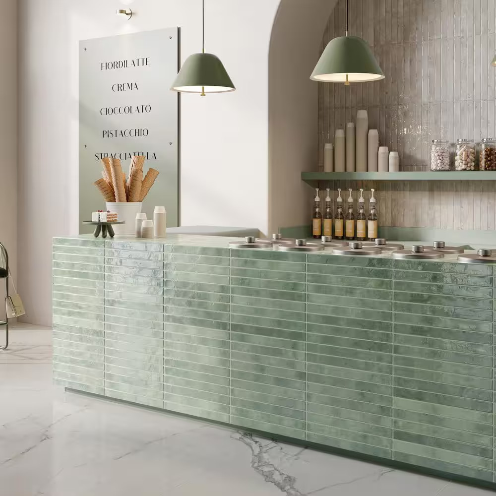 Chroma 2 In. X 18 In. Aquamarine Porcelain Subway Tile (7.42 Sq. Ft./Case)