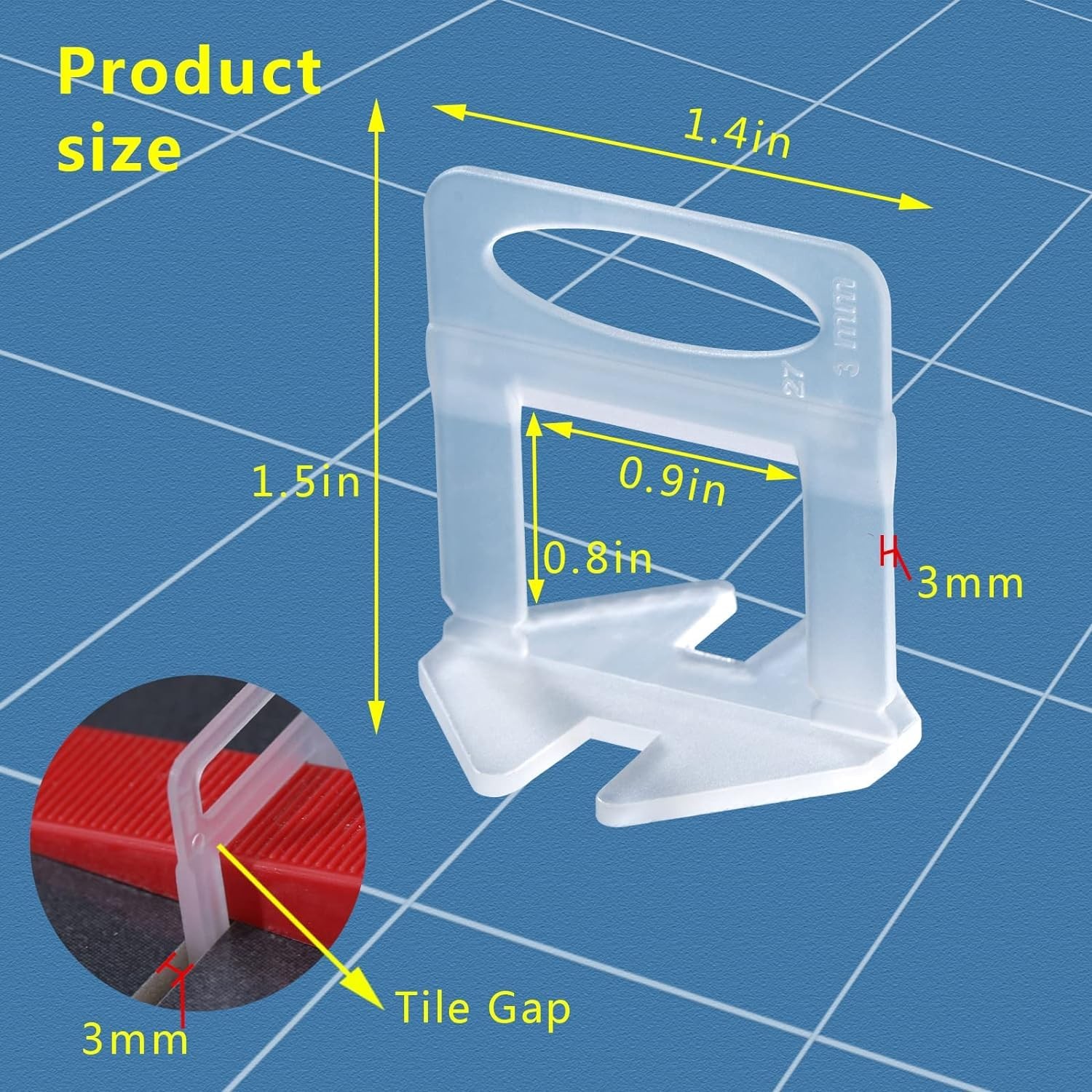 Sodtak Tile Leveling System 1/8 Spacers Tile Leveler Clips Diy Tile Leveler