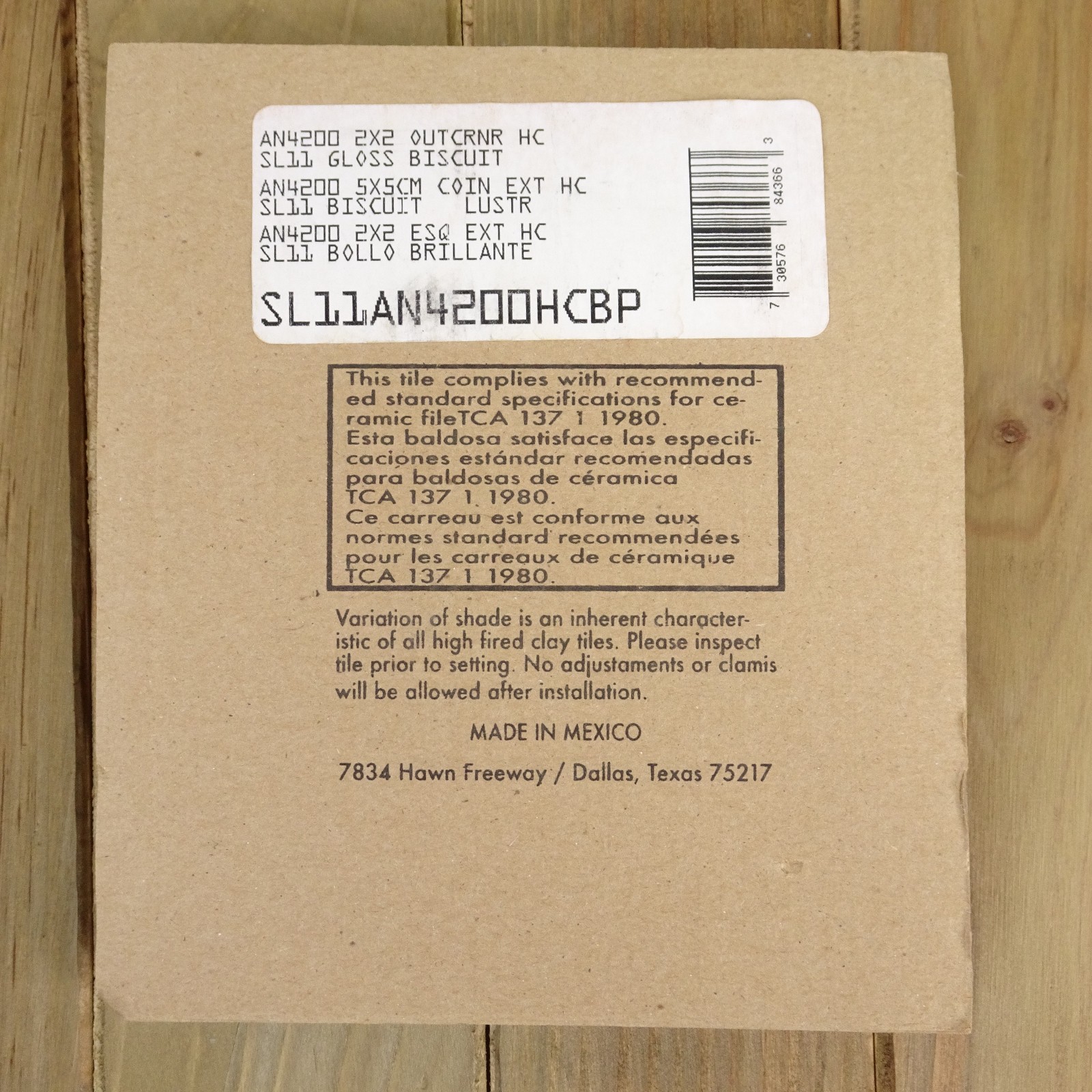 2 American Olean Starting Line Gloss Biscuit 2″x2″ 5x5cm Outside Corner SL11