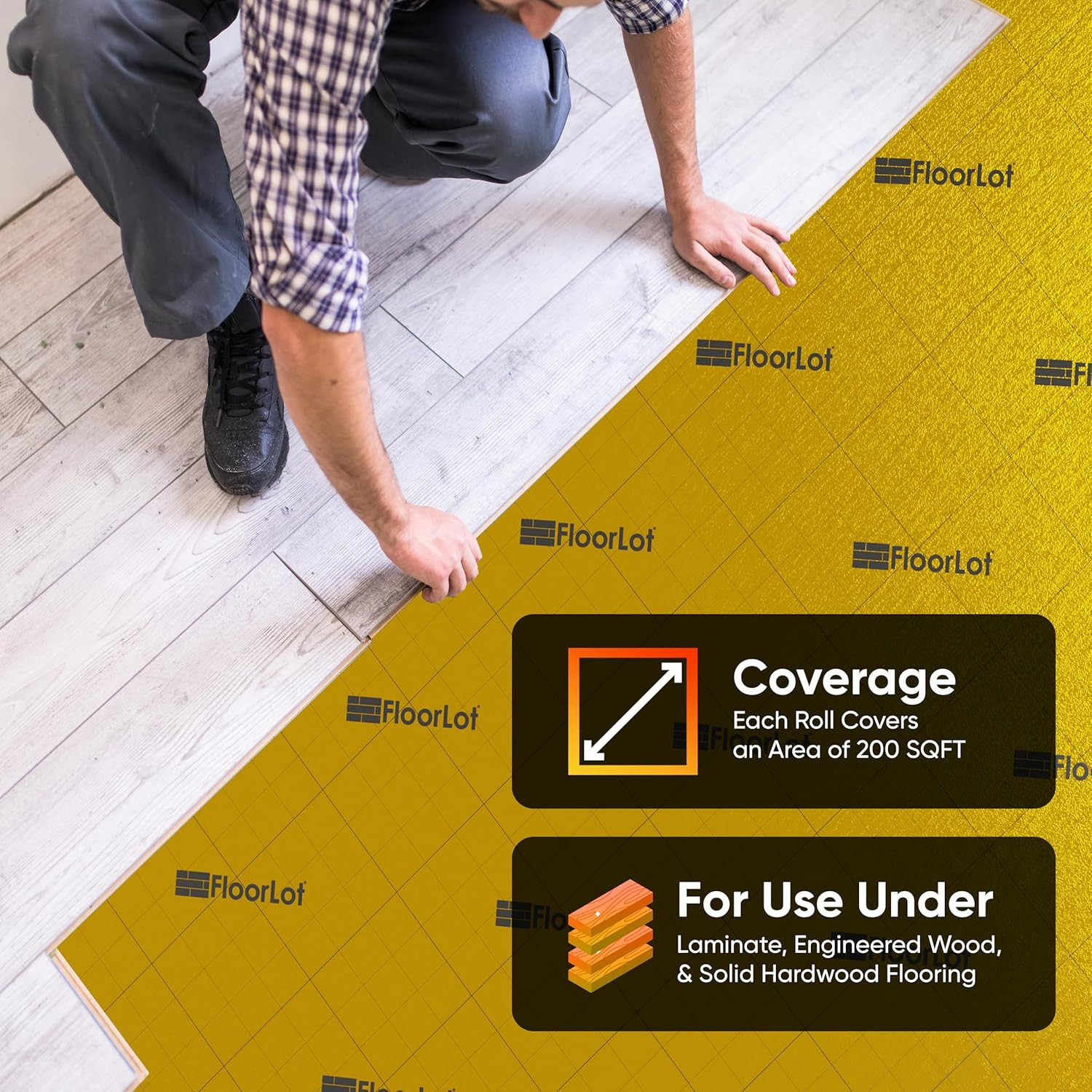 Goldmax Premium Floor Underlayment – 200 Sqft Roll – 3Mm Thick – with Moisture B