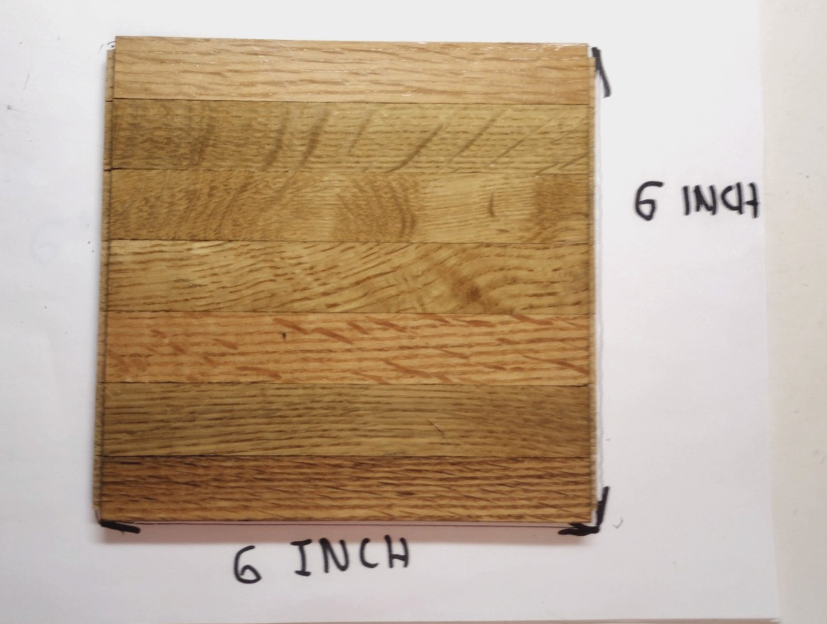 1 Bruce 6″x6″ Square 5/16″ Light Natural Oak Parquet Tile AHS100 Desert 7 Finger