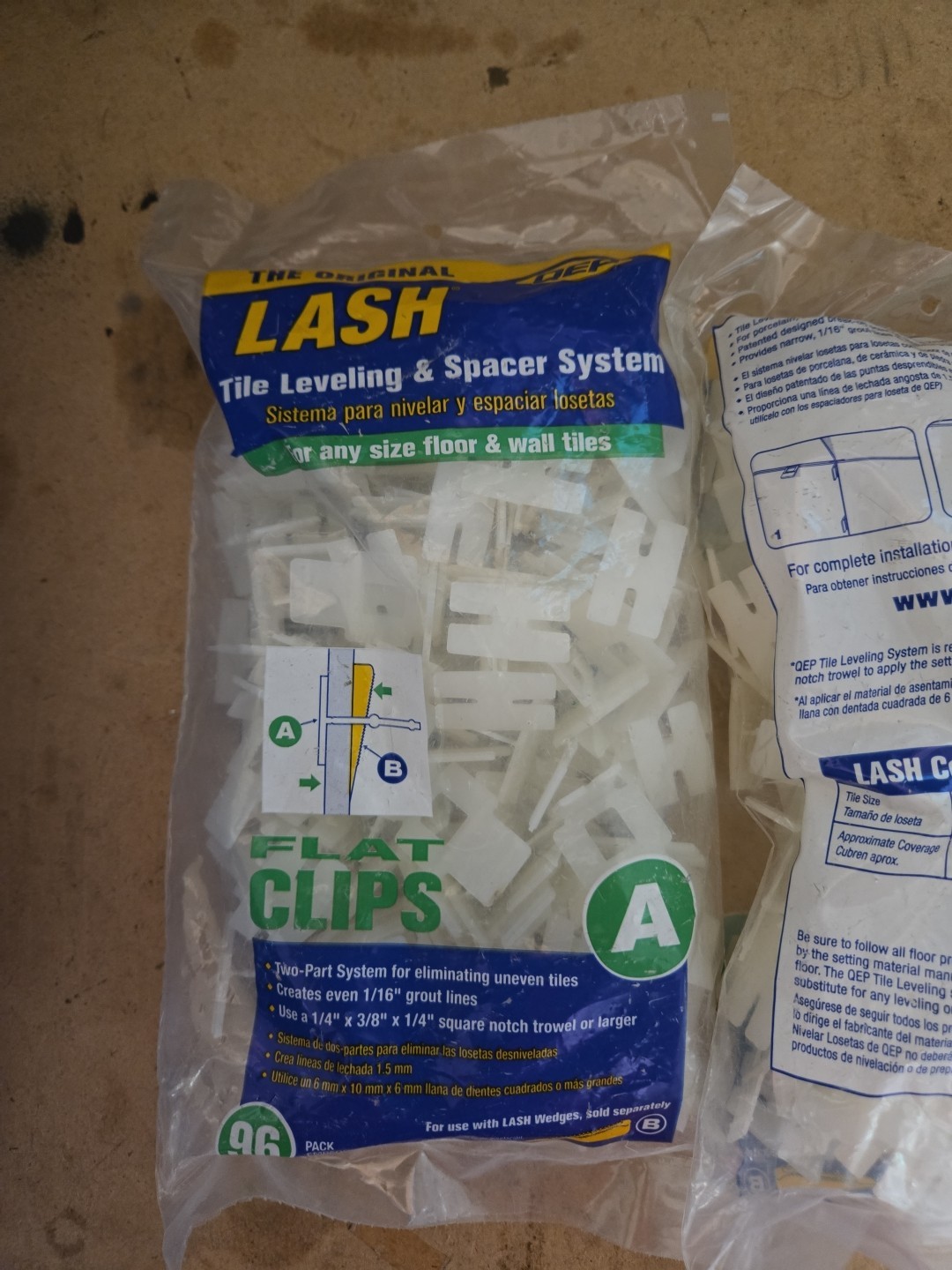 X3 ORIGINAL LASH QEP 96(288)Count Tile Leveling Clips 1/16″ Grout Lines NEW