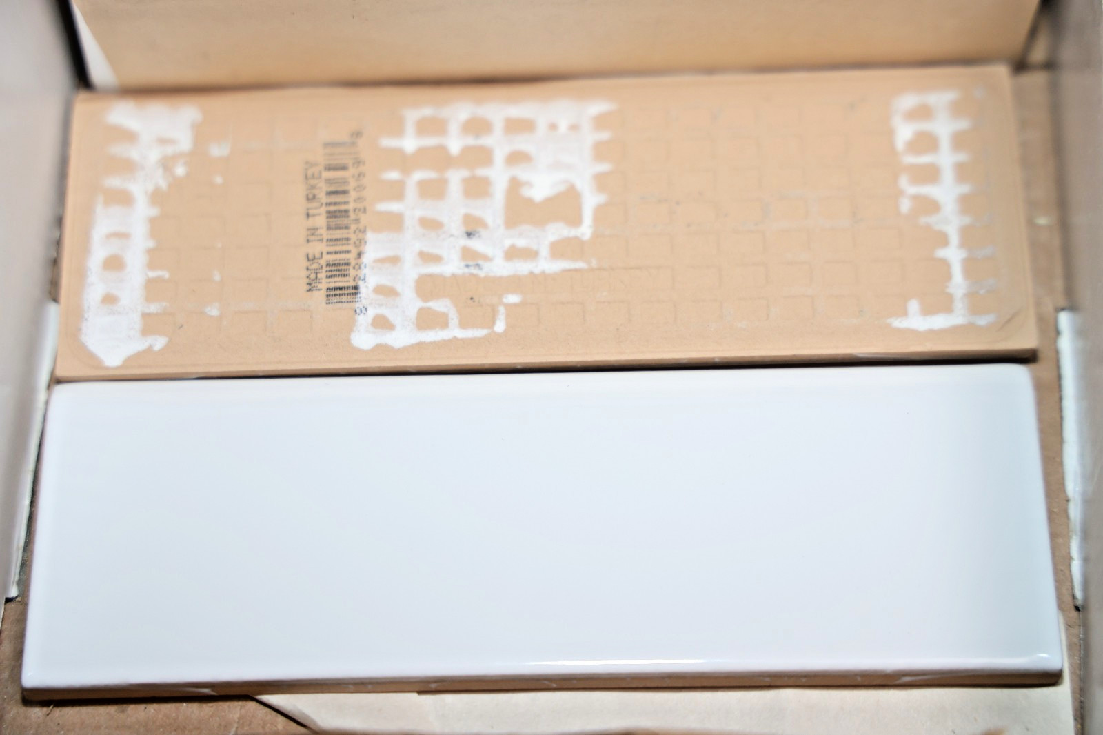 Ceramic Bullnose Trim Border Tile Glossy White 2×6 – Satori Hudson – Lot of 72
