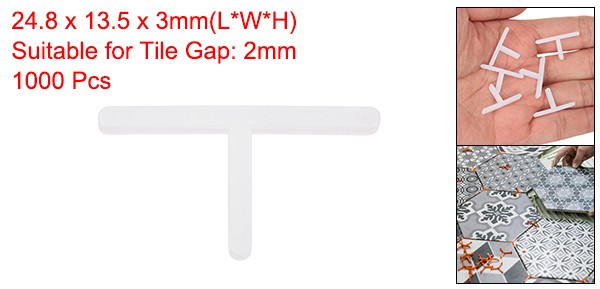 1000 Pcs 2mm / 1/12 Inch Tile Spacers t Type Plastic Spacers White