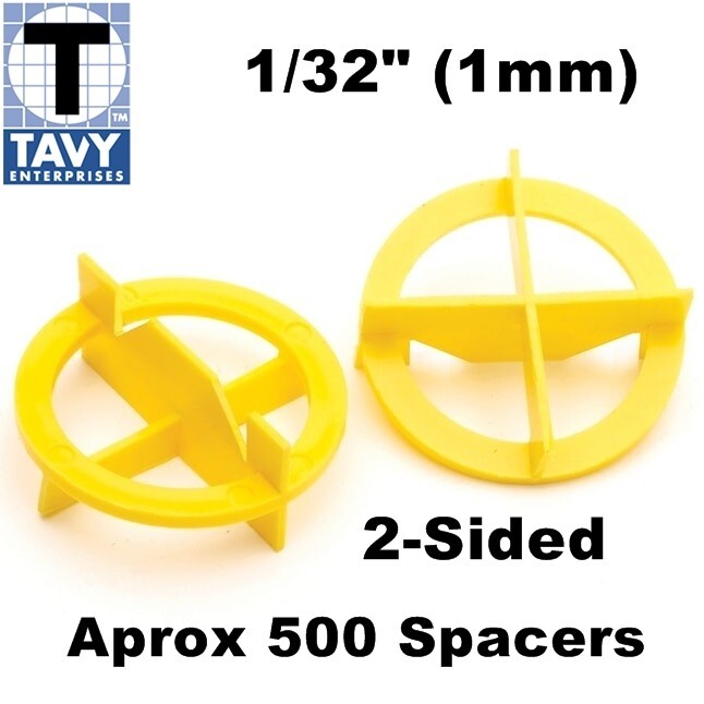 Tavy Two-Sided Tile Spacers Yellow 1/32 (1mm) Contractor Pack Approx 500 pieces