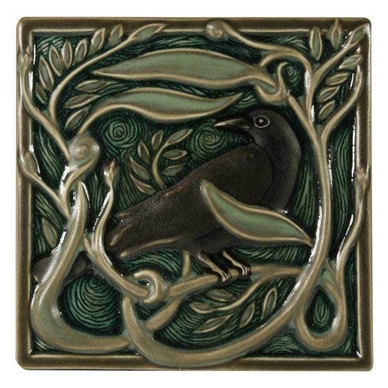 Art Nouveau Vintage Ceramic Tile Rare REPRODUCTION – Flat Surface, Not 3D !!
