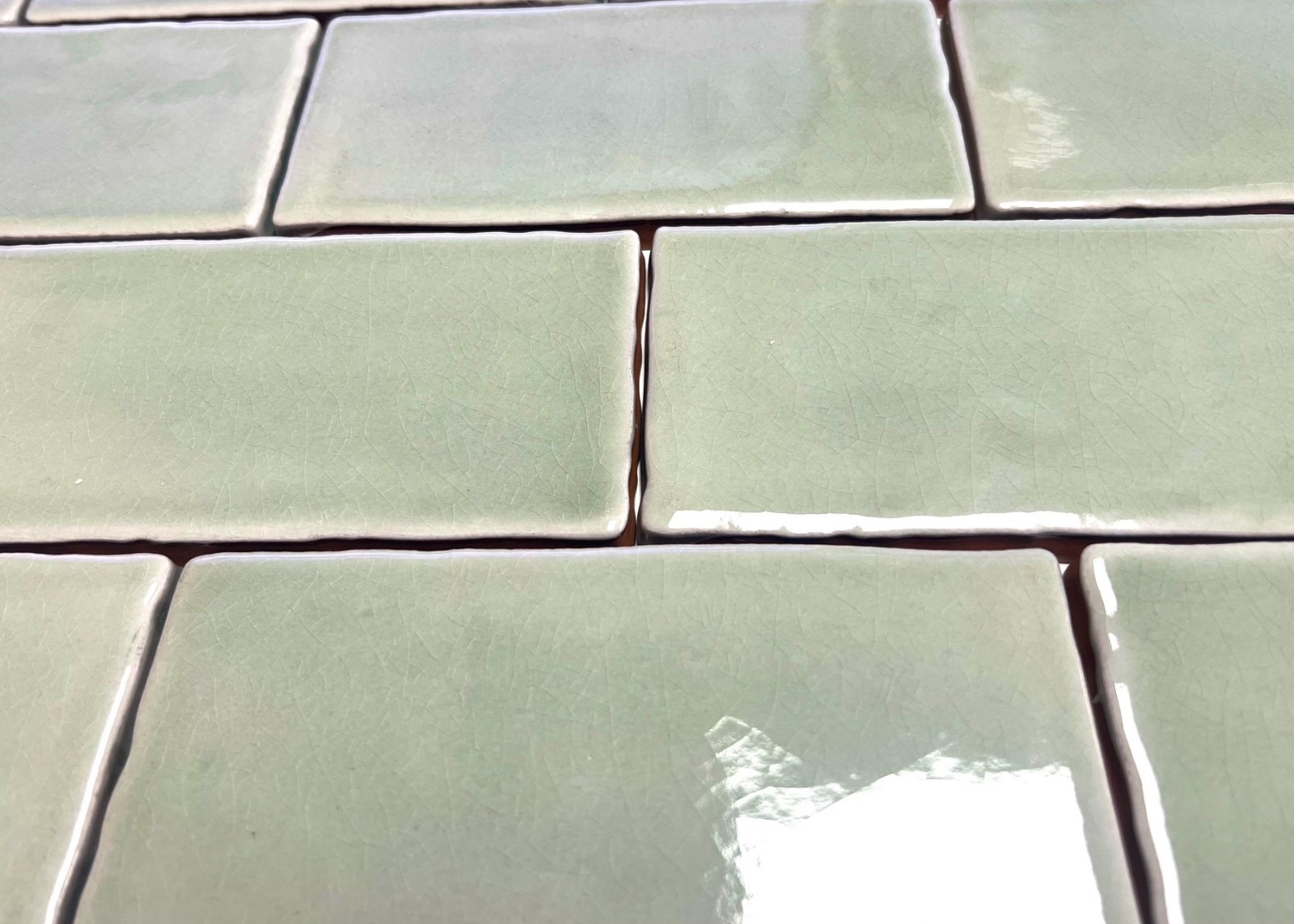 3×6 Sage Green Crackled Ceramic Tile, Wall and Backsplash Kitchen Bath (1 SF)