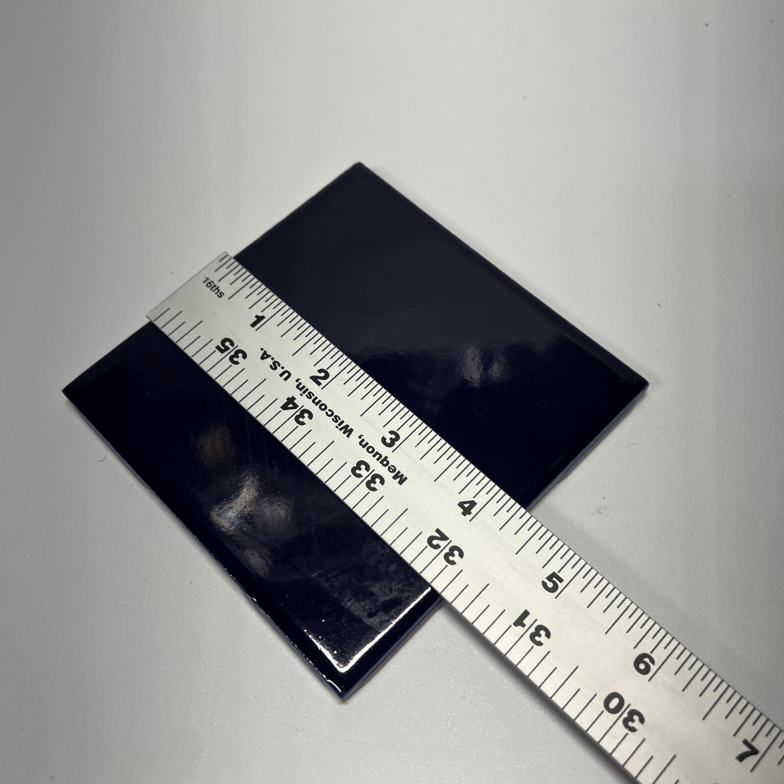 Dark Cobalt Blue Ceramic Tile 4 1/4 Vintage FT Mid Century Modern 4×4 DARK Blue