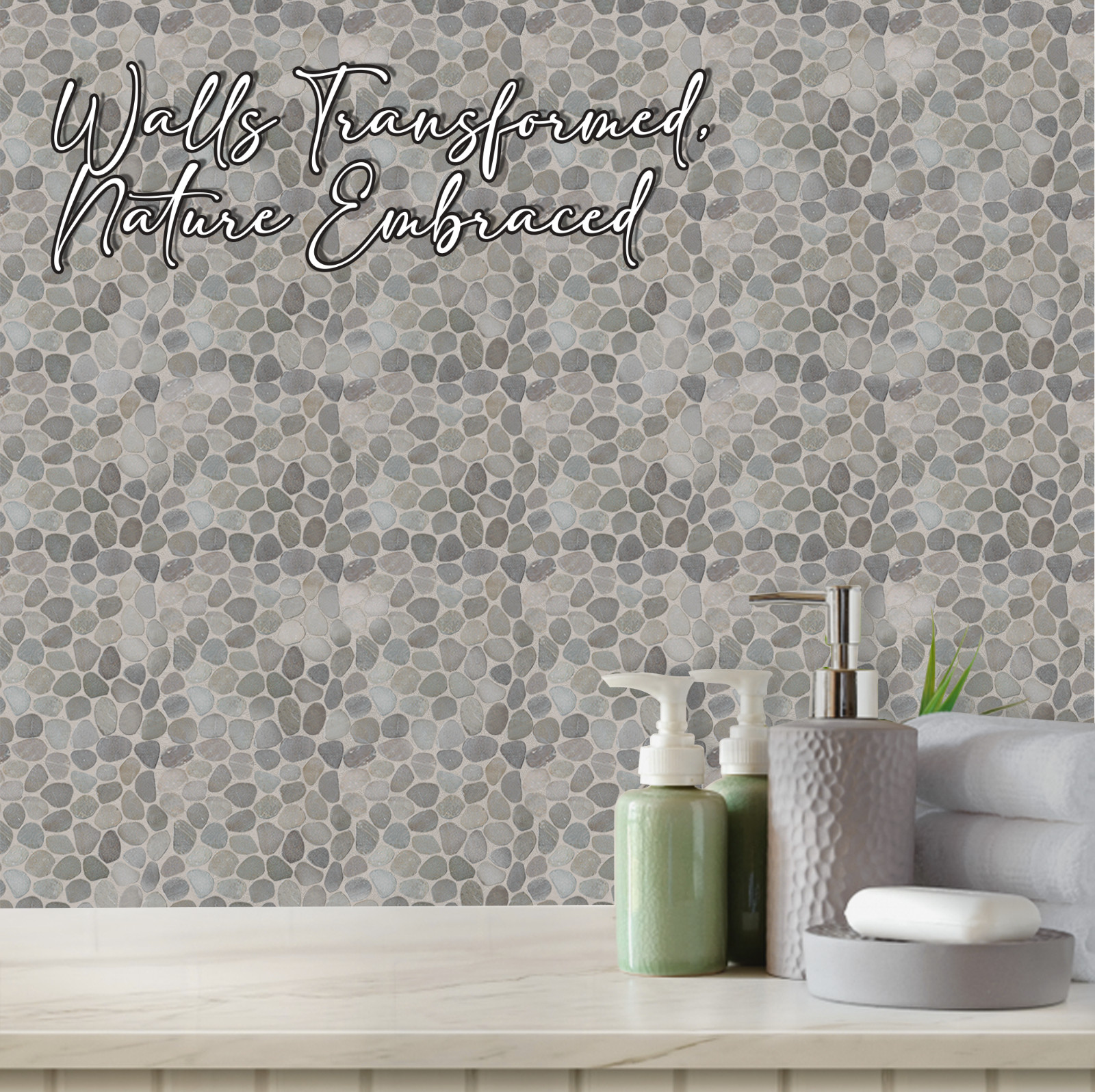 Tan Sliced Pebble Mosaic Wall & Floor Tile ($10.27/SqFt)