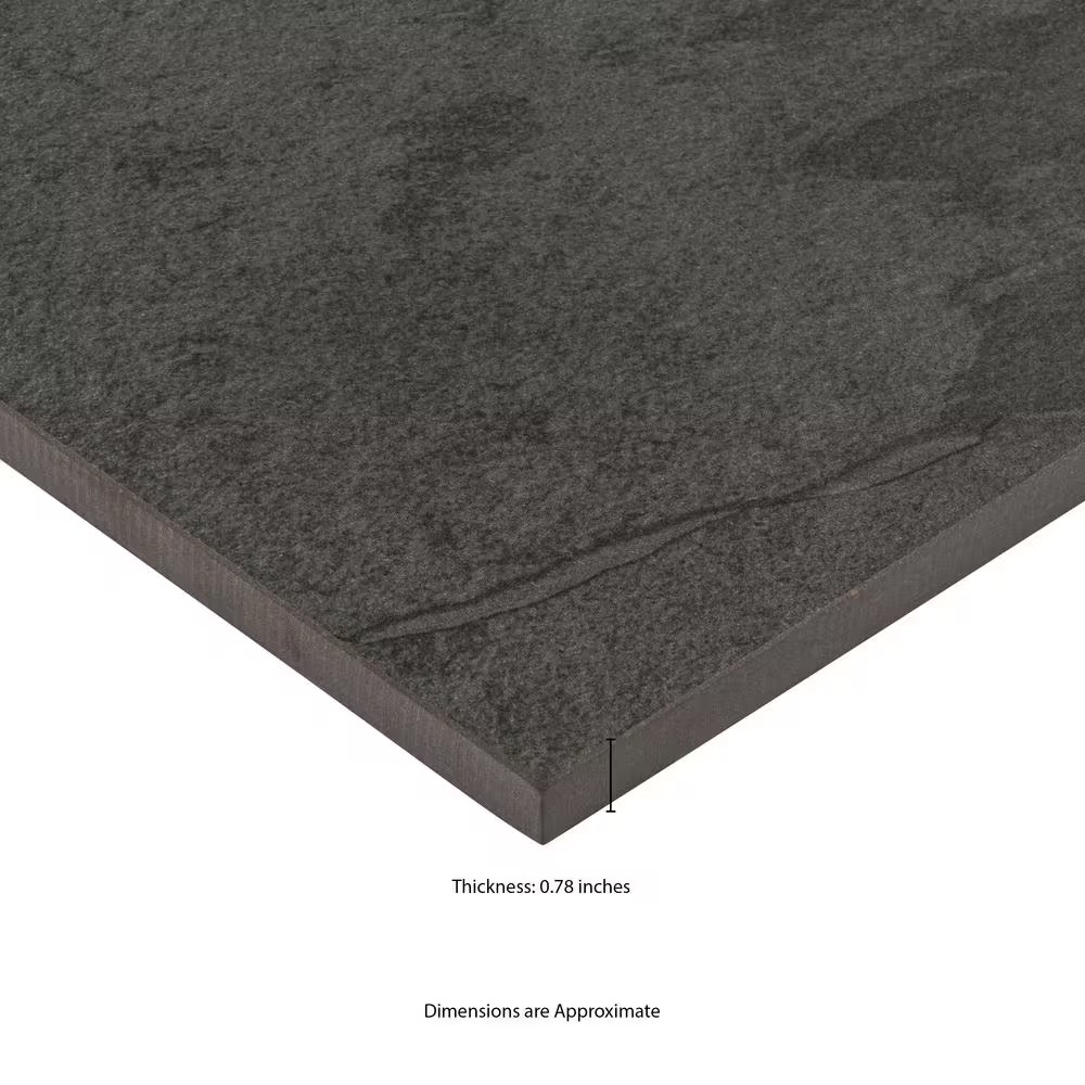 Midnight Montage 2 Cm. X 24 In. X 24 In. Matte Porcelain Stone Look Paver (8 Sq.