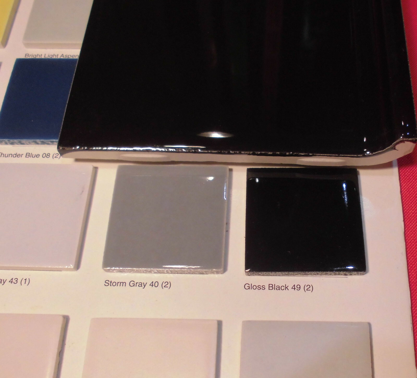 1 pc. *Glossy Black* stack-on base/cove Ceramic Tile; 4-1/4″ X 4-1/4″ NEW STOCK
